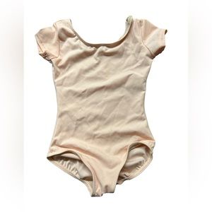 CAPEZIO girls size I/CH pink short sleeve ballet dance leotard TB132C NWT
